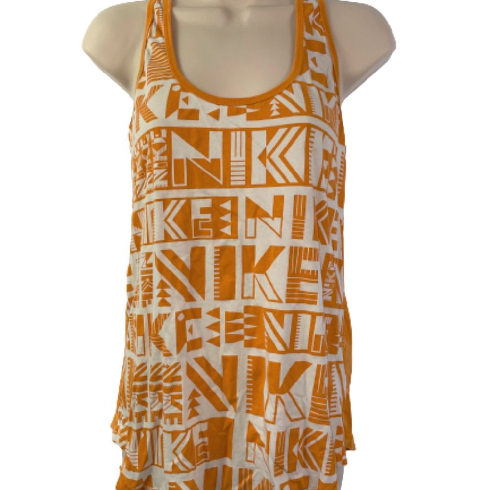 Women S NIKE Loose Fit Orange Retro Logo Tank Top!